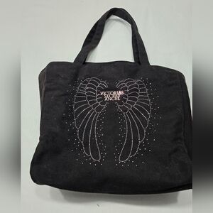 Victoria's Secret Angel Wings Bejeweled Rhinestone Black Tote Bag